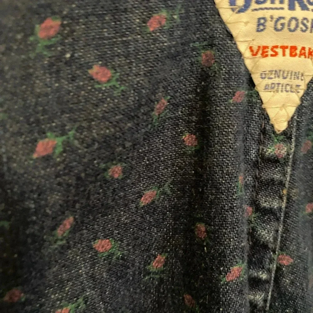 Vintage Oshkosh B’Gosh Micro Floral Denim Shortalls - Size 5